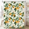 Vibrant Orange Floral Shower Curtain Modern Decor for Bathroom Waterproof Fabric with Hooks Included