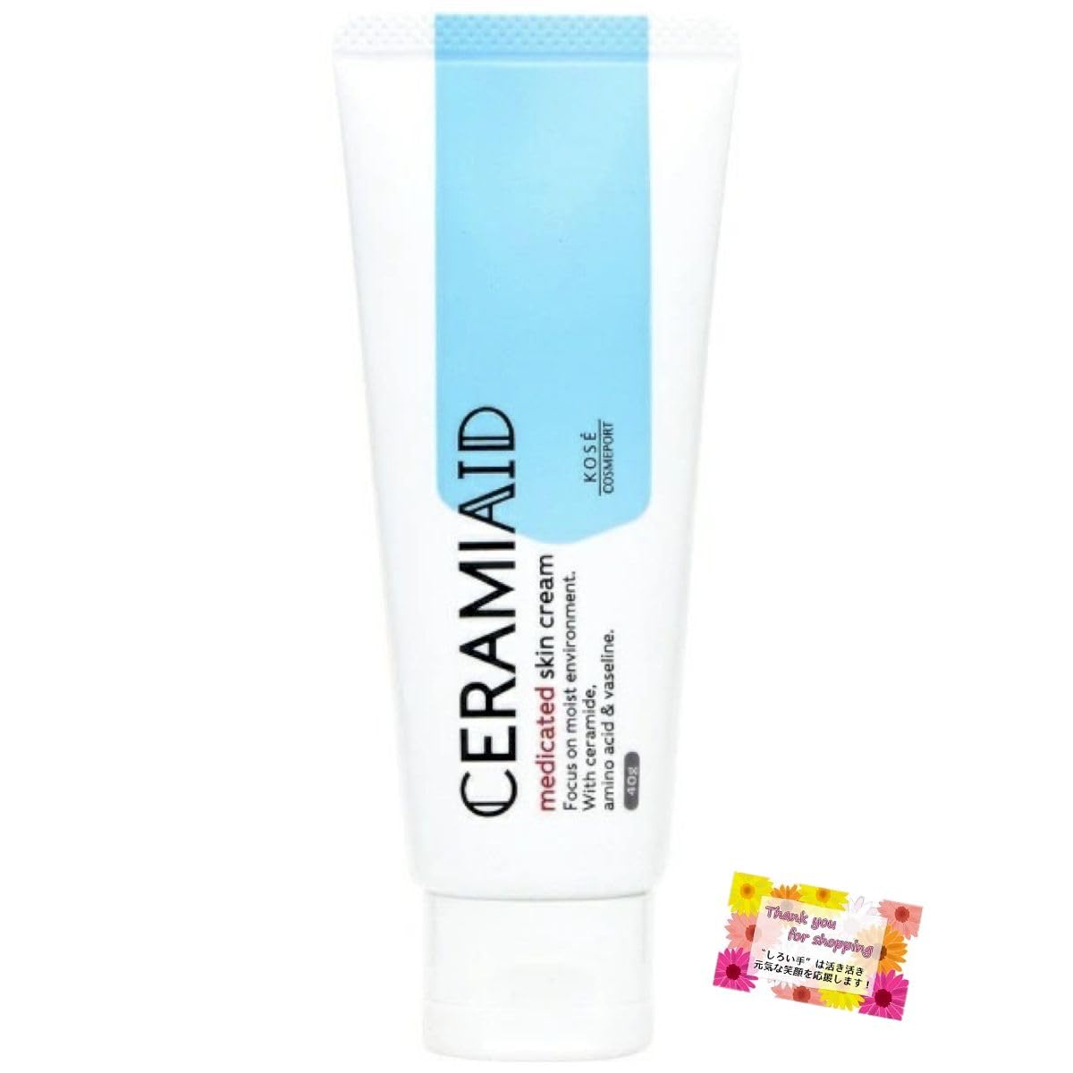 

Укрепите свой барьер увлажняющим, приводящим к сухости CeramiAid Лечебным для кожи Сделано в 40г покров кожи, кожа! Крем, Мини, Япония, Без отдушек, белый