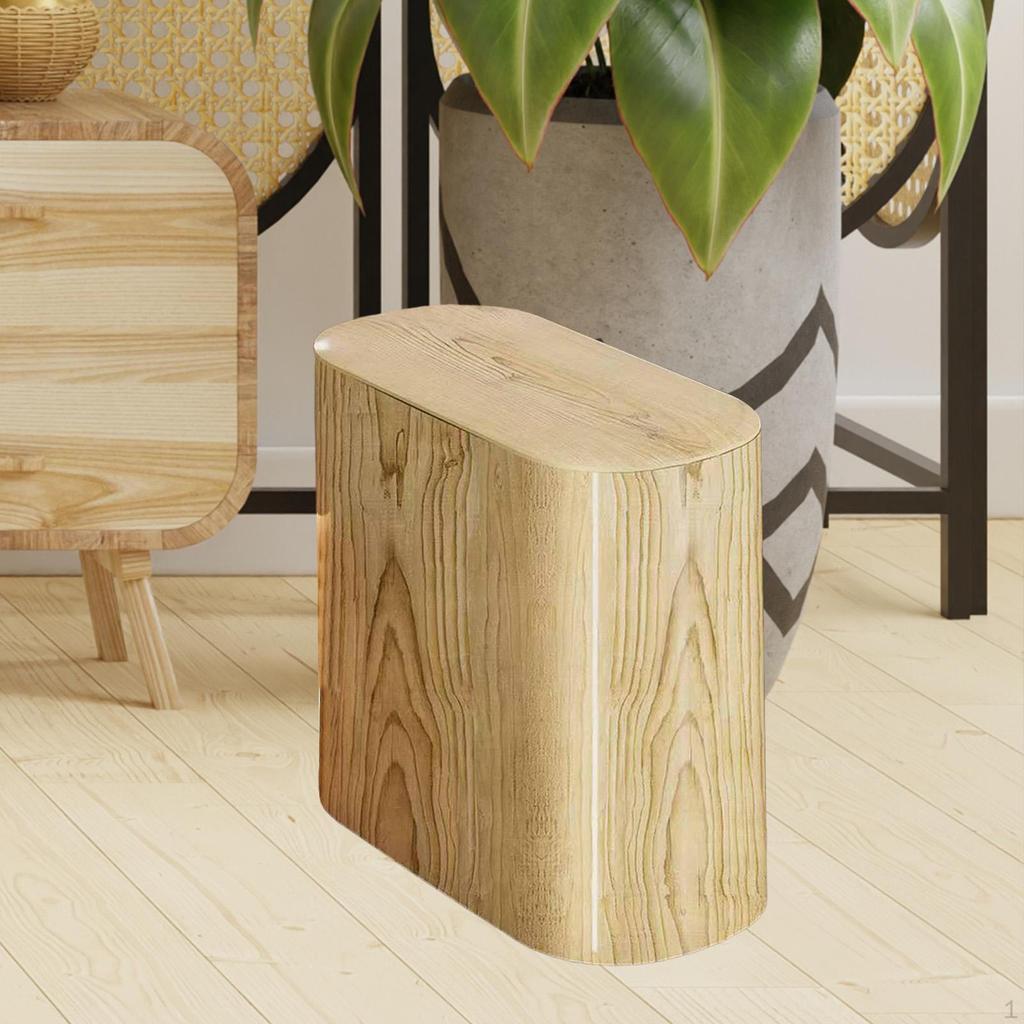 Trash Can Garbage Bin Household Dustbin Portable with Press Wastebasket for Beside Bathroom Car Dorm