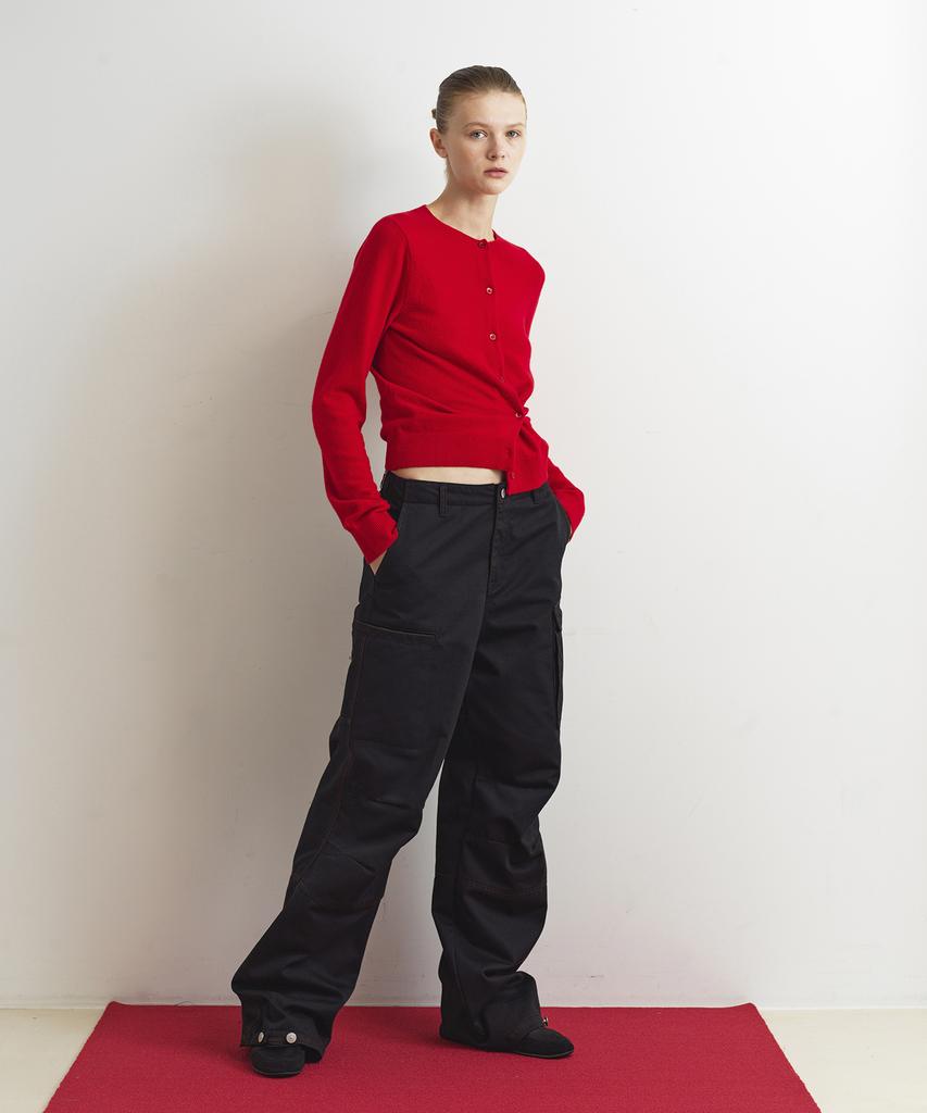 Aobteu Cargo Denim Pants - Black