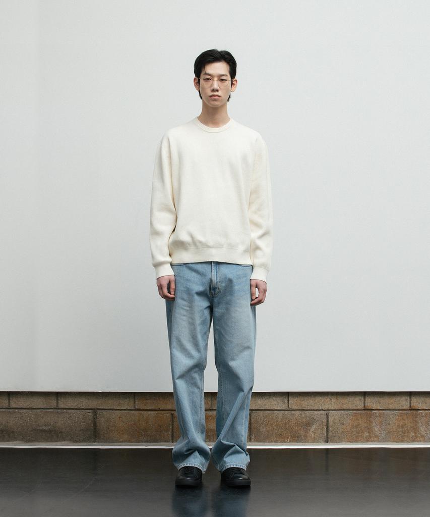 BLANKROOM All-Weather Crew Knit_Ivory