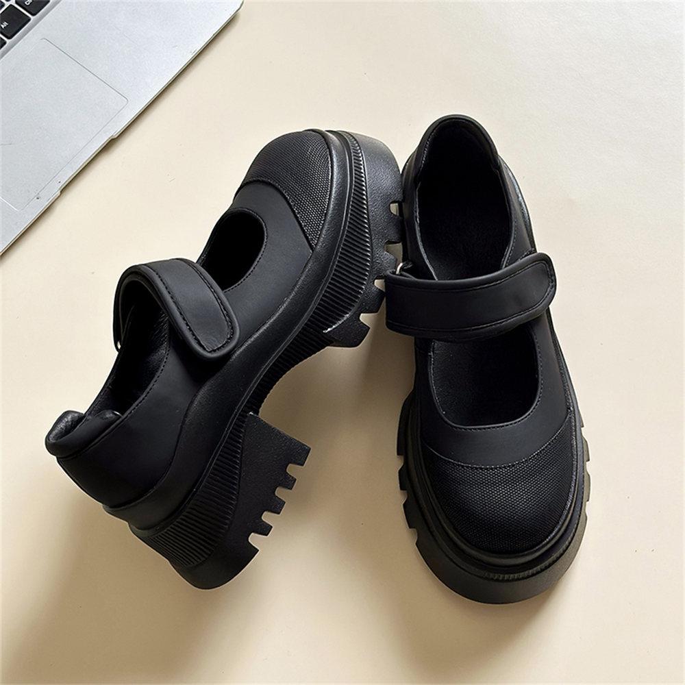 

Панк Квадратный каблук Женские туфли-платформы Мэри Джейн Женские Тренд Весна Лето Черные Готические Милые Повседневные Туфли 40