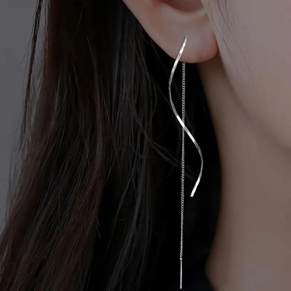 Korean Fashion Long Tassel Threader Earrings For Women Simple Long Chain Earring Party Wedding Jewelry Gifts