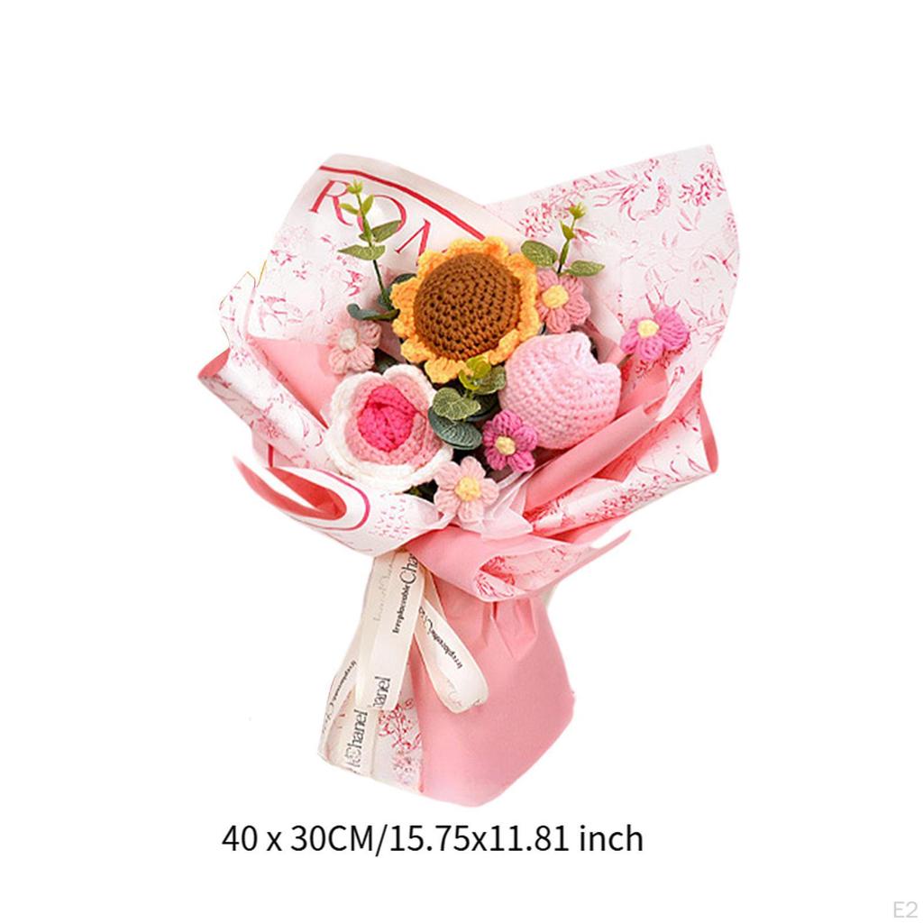 Färdig Virkad Bukettändar Kreativa Konstgjorda Blommor Hand för Festival Tacksägelsefest