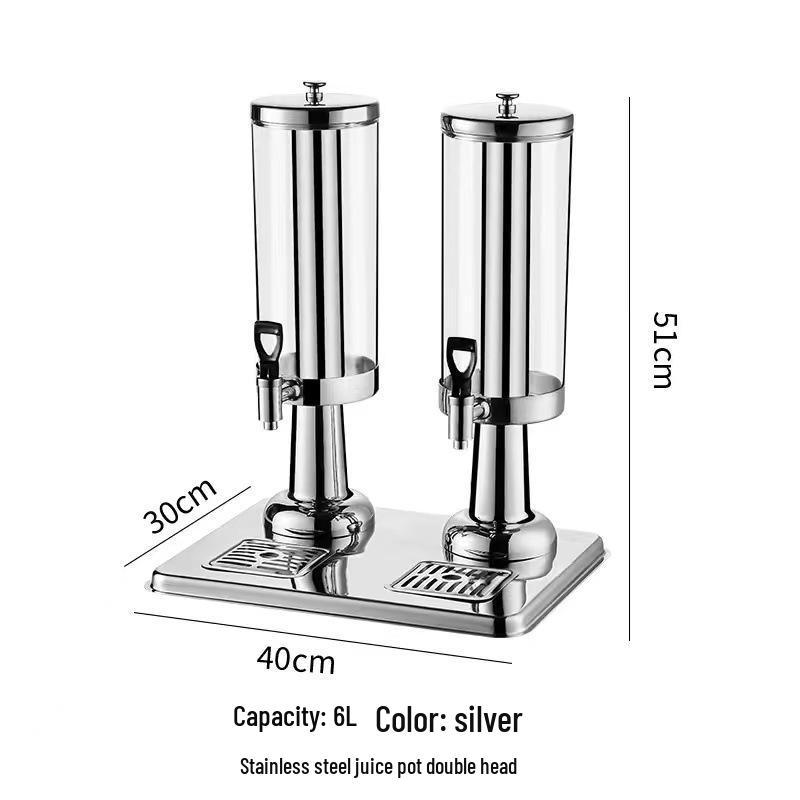 Commercial Beverage Dispenser with Faucet: Double/Single Head Juice Kettle for Hot Pot, Sesame Oil, Vinegar, Soy Sauce - Self-Service Model