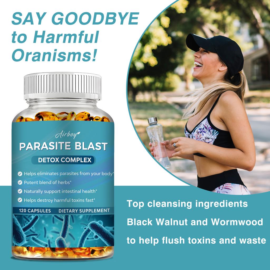 Airboy Parasite Blast Detox Complex - A Powerful Herbal Blend - Helps To Quickly Eliminate Harmful Toxins and Parasites from the Body.
