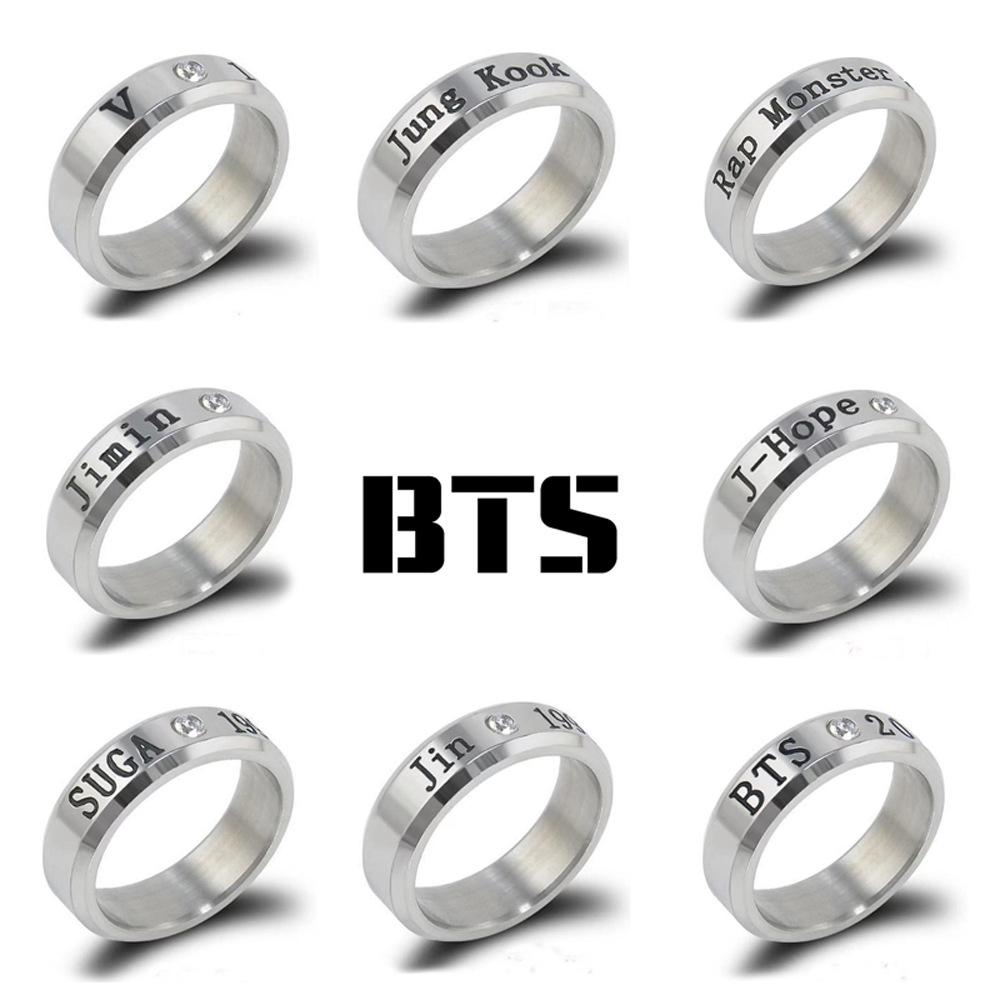 BTS Same Style Birthday Name Rings - Min Yoongi, Park Jimin, Kim Taehyung, Jung Hoseok, Jeon Jungkook