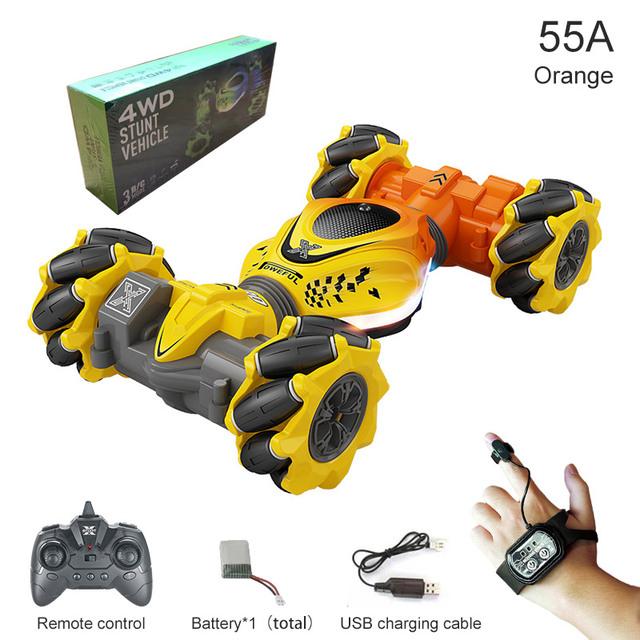 Nuevo 4WD RC coche de juguete 2,4G Radio Control remoto coches RC reloj Sensor de gestos rotación giro truco Drift vehículo juguete para niños regalo