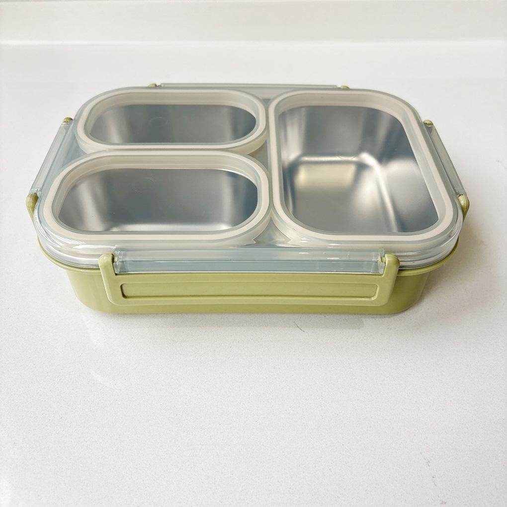 Stainless Steel Lunch Box Eco-Friendly Non-Toxic Divided Tray 25oz Capacity Metal Bento Box Snacks