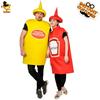 Halloween Couple Mustard Ketchup Costume Adult Funny Role Play Stage Outfit