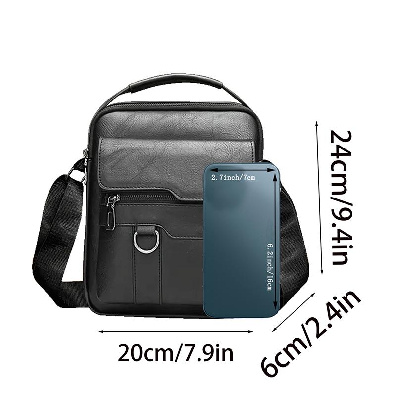 Neutral Style Shoulder Bag for Men and Women, Suitable for Business Travel and Work Pu Solid Color Crossbody Bag.