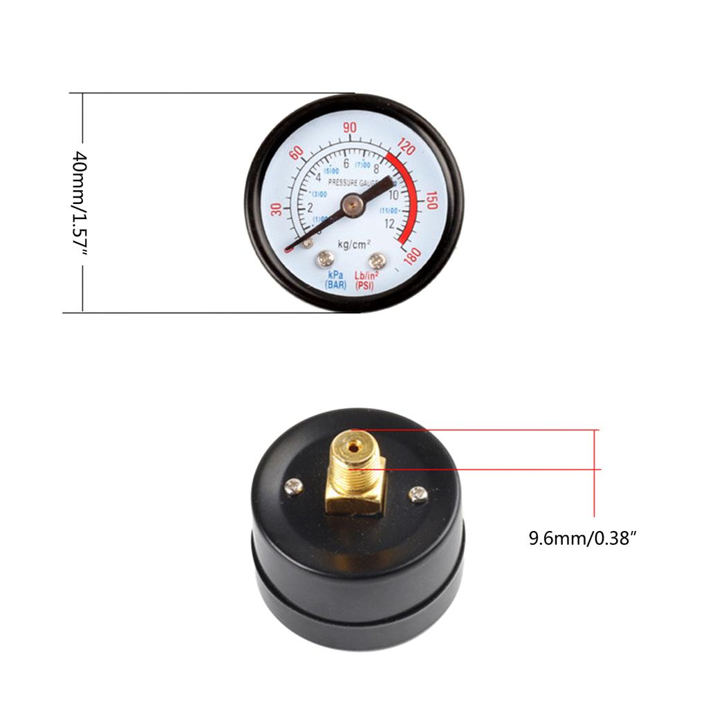 Pressure Gauge Air Compressor Pressure Gauge with Iron Housing Instrument Pressure Measuring Meter for Screw Compressors