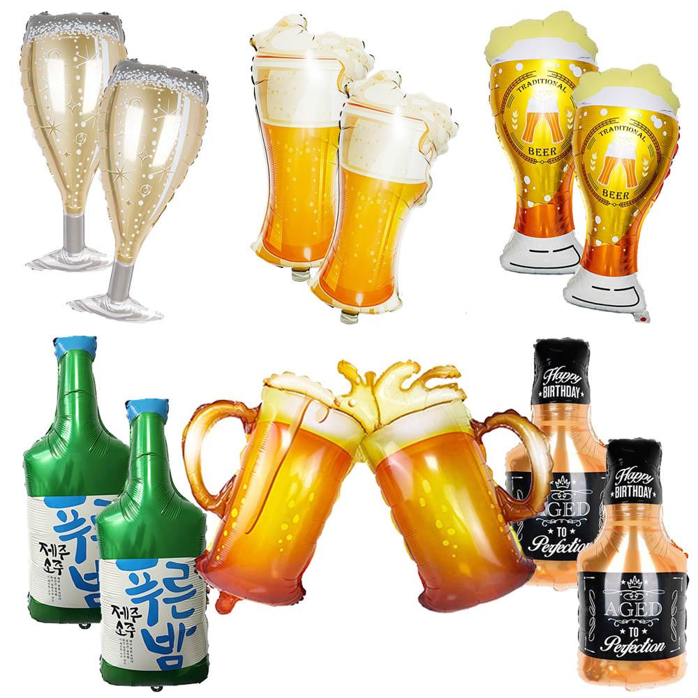 Wine Bottle Foil Balloons Beer Party Decor Banquet Birthday Party Wine Goblet Balloon Wedding Anniversary Party Decoration 5