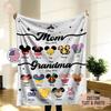 Personalized Disney Blanket First Mom Now Grandpa Ever Sign, Custom Disney Characters Sign,Mothers Day Gift For Pawpaw Husband Blanket Ideal