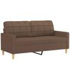 Canapé 2 places - Maison Exclusive - Marron - Tissu 100% polyester - Cadre métal