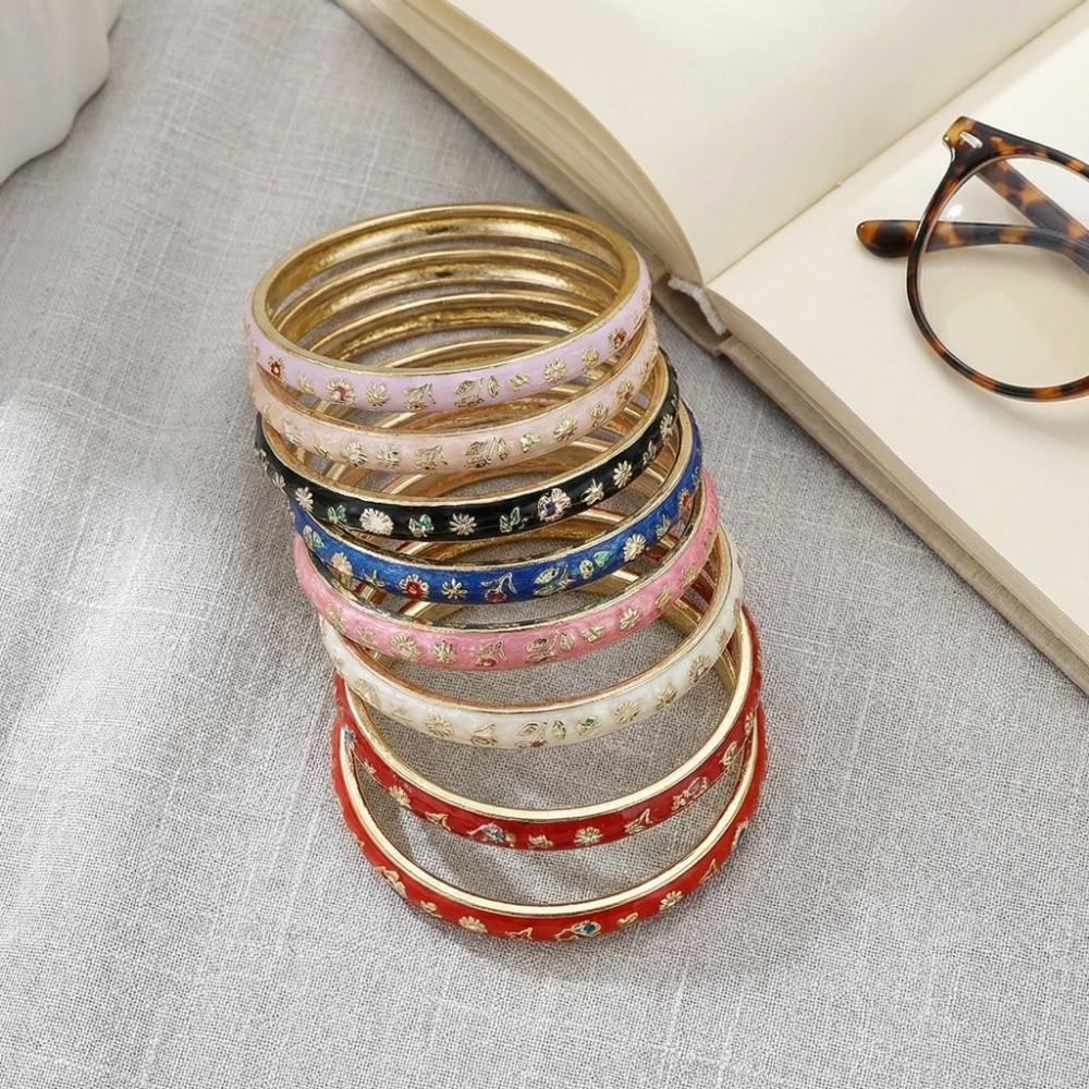 Enamel Vintage Cloisonne Bangle Traditional Chinese Chinese Flower Bangle Ethnic Classic Women's Hand Bracelet Jewelry Gifts