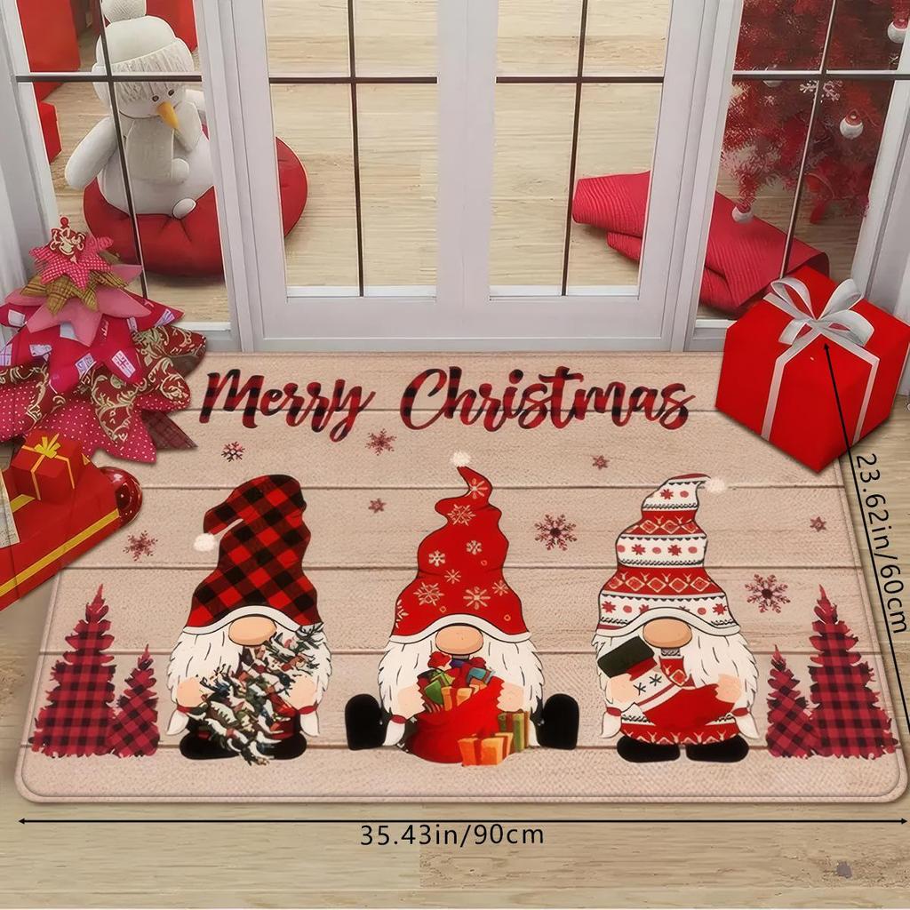 Christmas Reindeer Door Mat - Festive Decor, Water-Absorbent, Durable, Wear-Resistant Floor Mat