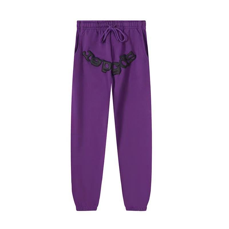 Unisex Loose Fit Two Piece Tracksuit Long Sleeve Hoodie Elastic Waist Sweatpants Spider Rhinestone Print Streetwear Matching Outfit Set
