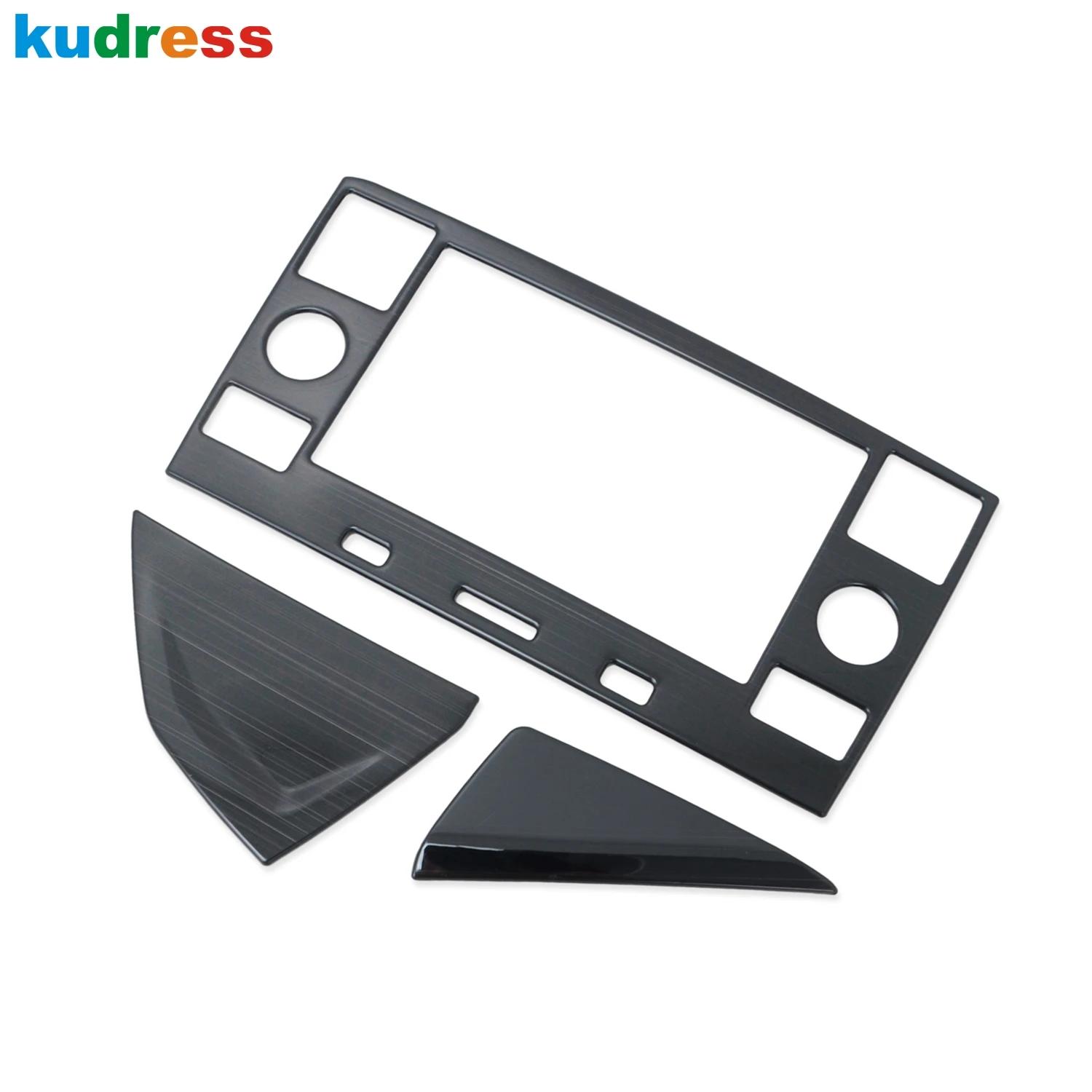 For Volkswagen VW T-cross Tcross 2018      Steel Car Navigation GPS Panel Cover Trim  Interior Accessories Stainless Black