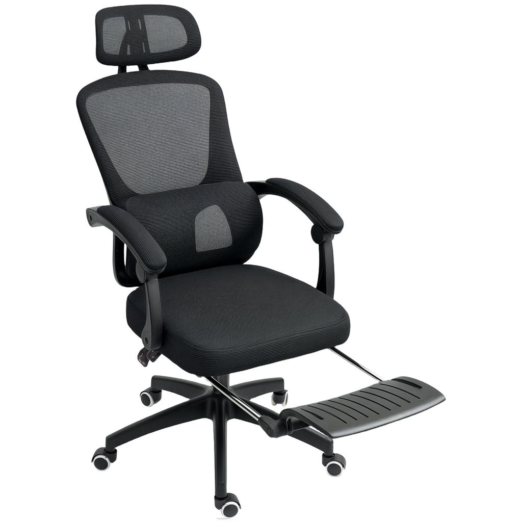 Ergonomic Office Chair, Mesh High Back Desk Chair with Adjustable Lumbar Support and Headrest, Footrest