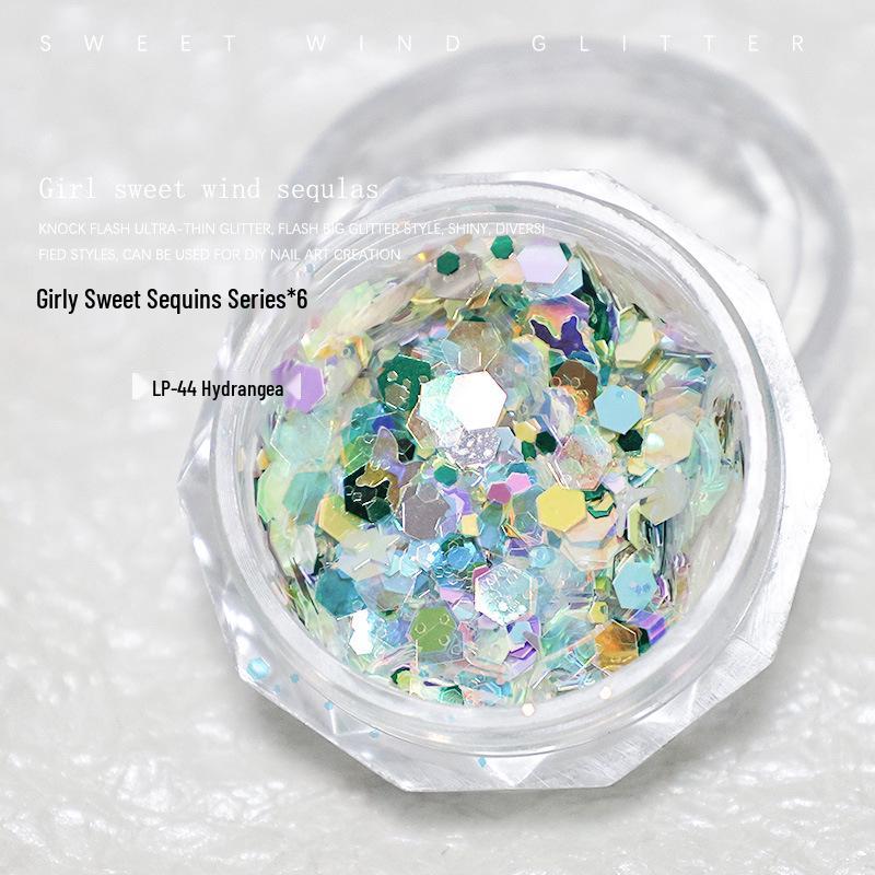 Sweet Glitter Nail Art: Hexagon Sequins Mix