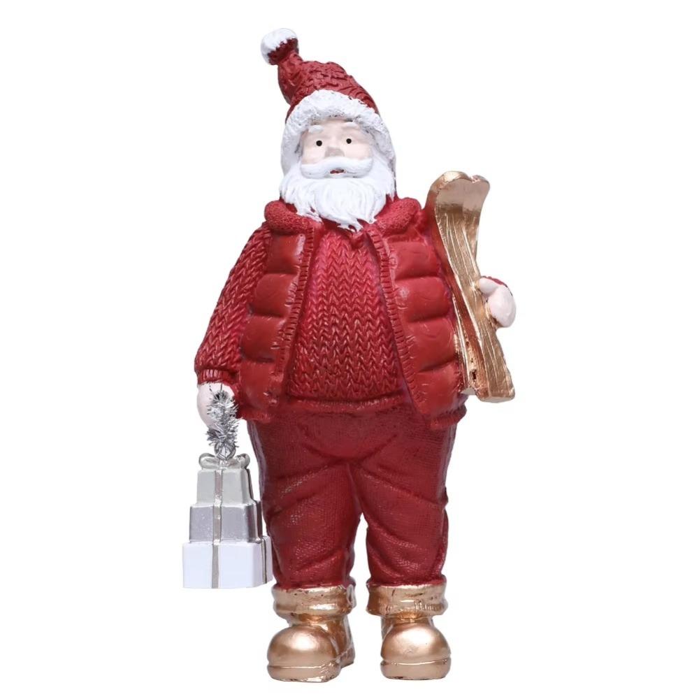 Resin Christmas Figurine Standing Holiday Santa Statue Santa Claus Ornaments  Home Decor