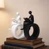 Jijijing 3D Printed Reading Figurine, Abstract Reader Statue for Home Decor, Modern Minimalist Sculpture Bookshelf Desk Office Ornament