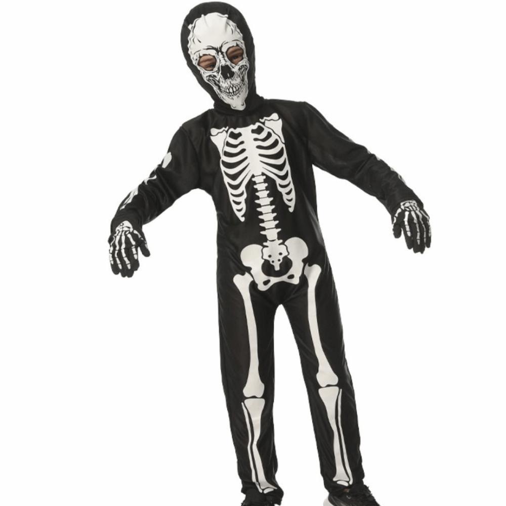 Bones Skull Costumes Luminous Halloween Dress Up Fashion Halloween Cosplay Costumes  Children