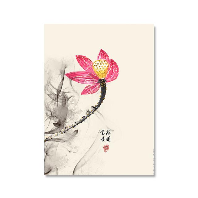 

Винтажная японская картина на холсте Лотос Золотая рыбка Печать Картины Домашний декор Хокусай Большая волна с восходящим солнцем Выставочный плакат Без рамки 21*30cm No Frame