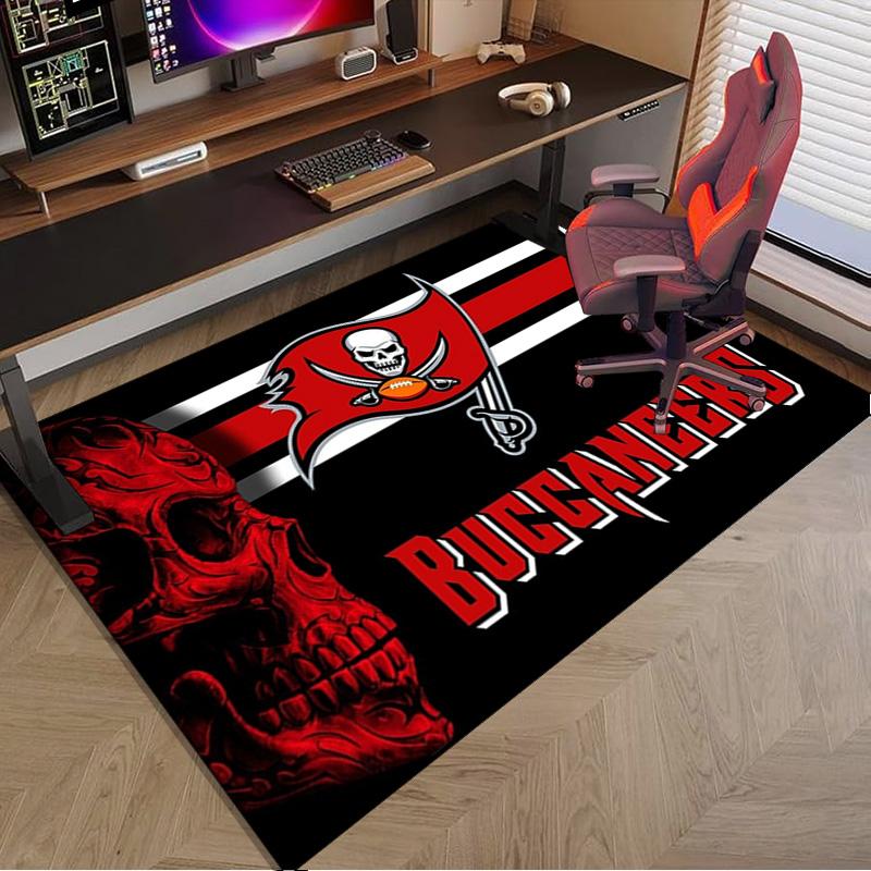 Tampa Bay Buccaneers Helm Bereichsteppich für Büro, Stuhlmatte, Dekorativer Teppich Wohnzimmer Matte, Große Größe Fan Geschenke Weihnachtsgeschenke