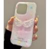 For Samsung Galaxy 20 Ultra 9 S25 S24 Plus S23 S22 S21 S20 FE S10 Chic 3D Laser Wing Lucky Star White Acrylic Phone Case