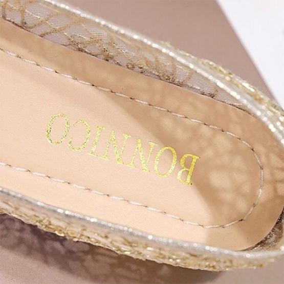 Women's Spring Summer All-match Mesh Sandals Plus Size Solid Color Thick Heel Flat Lace Shoes