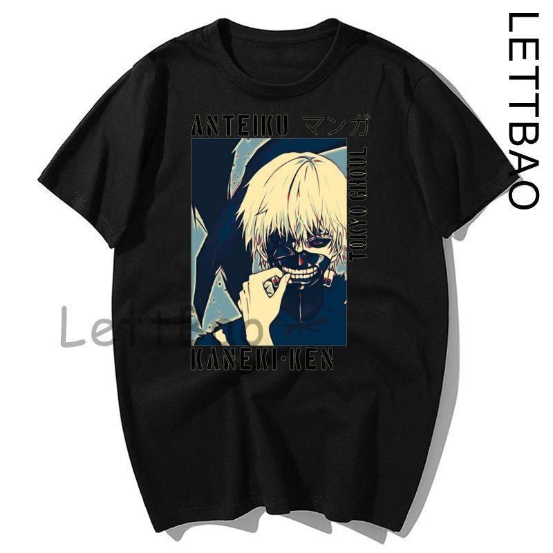 Tokyo Ghoul Kaneki Split Face T Shirt Authentic T Shirt Anime Summer Men Cotton O 3XL