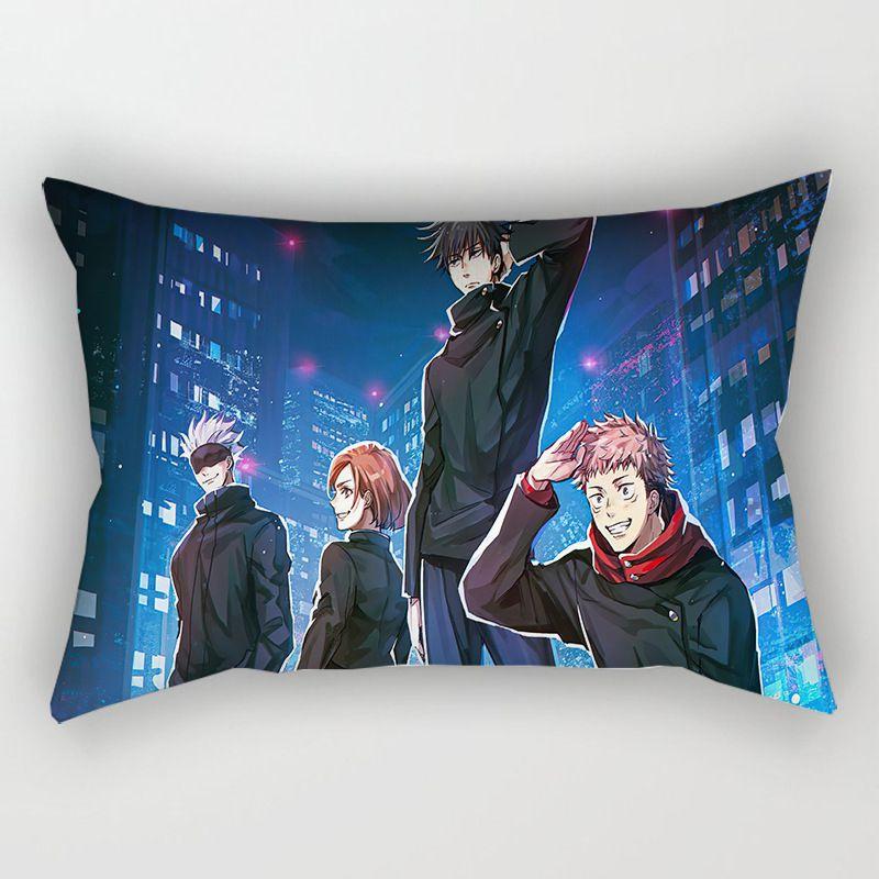 Soft And Fadeless Jujutsu Kaisen Anime Pillowcase Perfect For Car And Living Room Use