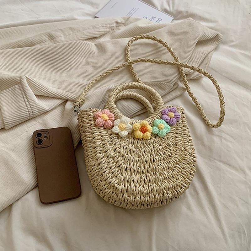 Rungion Borsa Tote In Paglia Estiva Con Manici E Nappa: Grande, Casual, Per Spiaggia E Vacanze