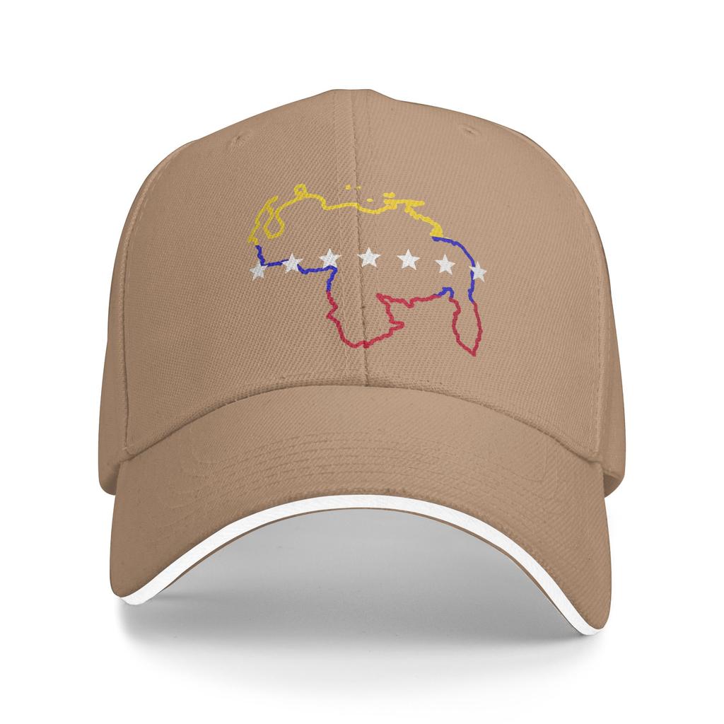 Unisex Venezuela Map 7 Stars Flag Outdoor Hat Venezuelan Trucker Cap Casual Baseball Cap Sunscreen Sunshade