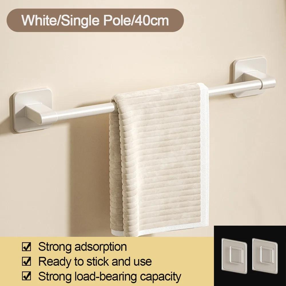 Superior Quality Aluminum Towel Rack Wall Mounted 30CM/40CM Towel Storage Hanger Paste Strong Load-bearing Bathroom Organizer