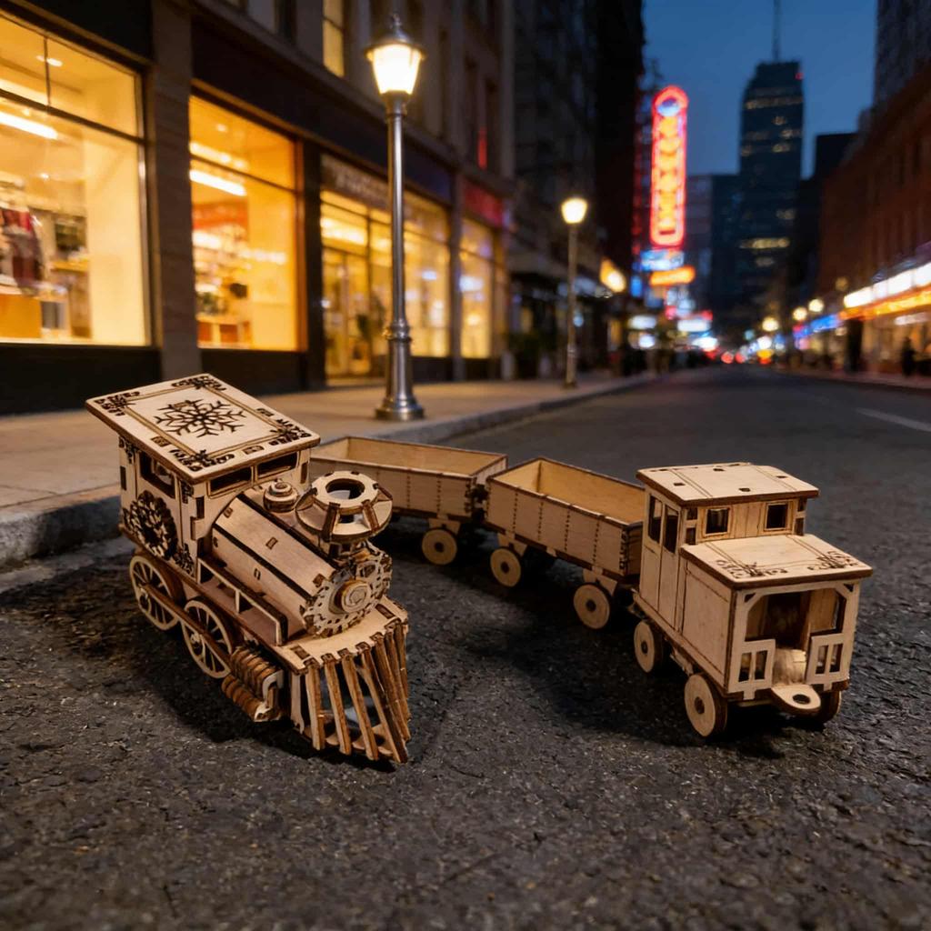 1 wooden DO-IT-YOURSELF Christmas train Imaginative 3D puzzle perfect as a holiday Present Plus home decoration