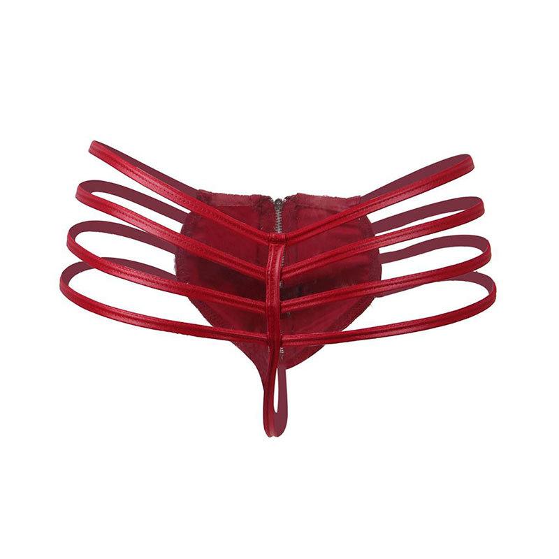 Velké pánské erotické spodní prádlo Boxerky z umělé kůže Nízký pas Sexy zip zdarma