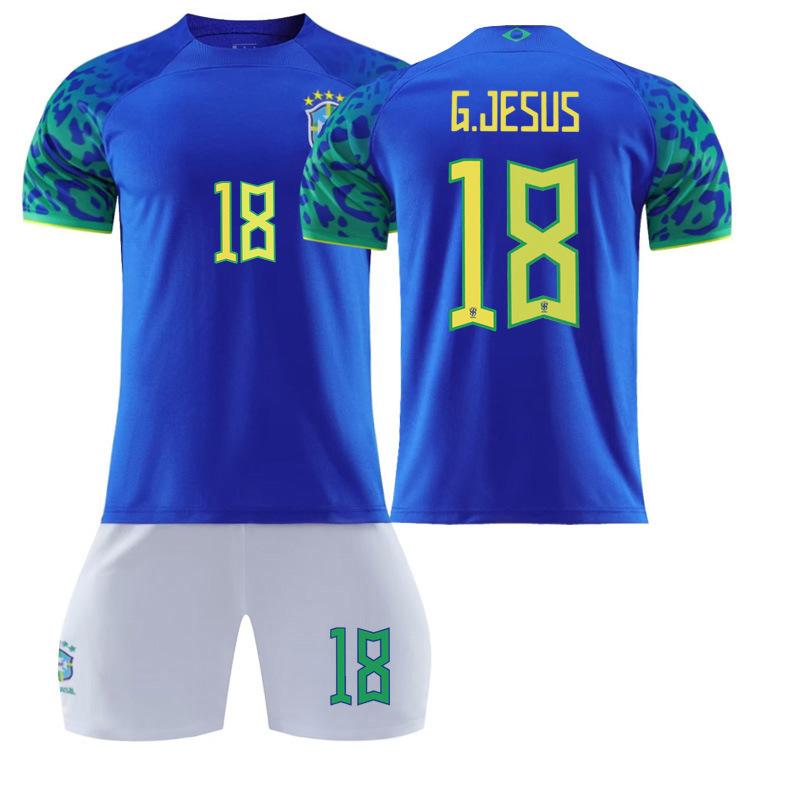 2223 Brazilië Uit Blauw Nr. 20 1018 Voetbaltenue Set