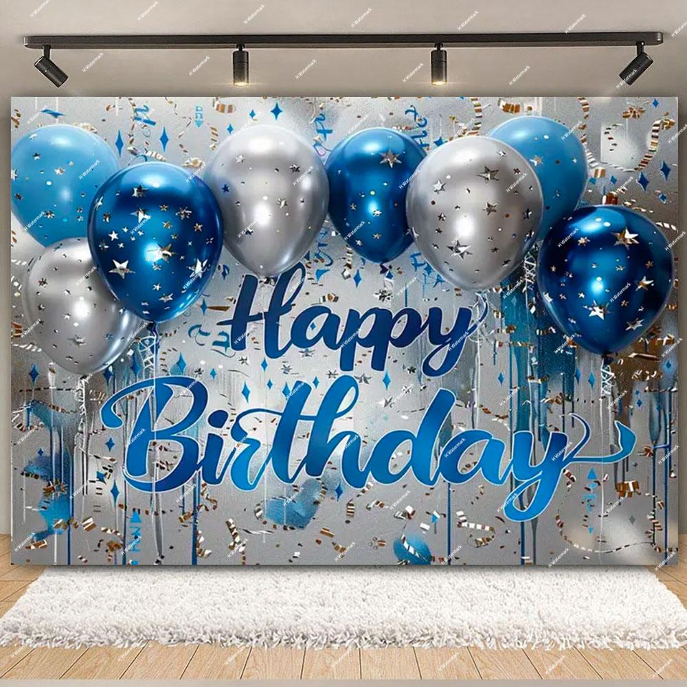 Gold Glitter Pink Blue Birthday Party Photo Backdrop Balloon Star Booth Banner Poster Adult Theme Party Decoration Supplies Gift