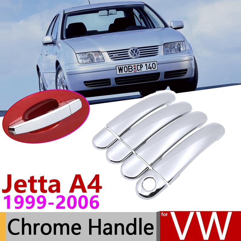 For Volkswagen VW Jetta A4 Bora MK4 1999~2006 Chrome Door Handle Cover Car Accessories Stickers Trim Set 2000 2002 2003 2005