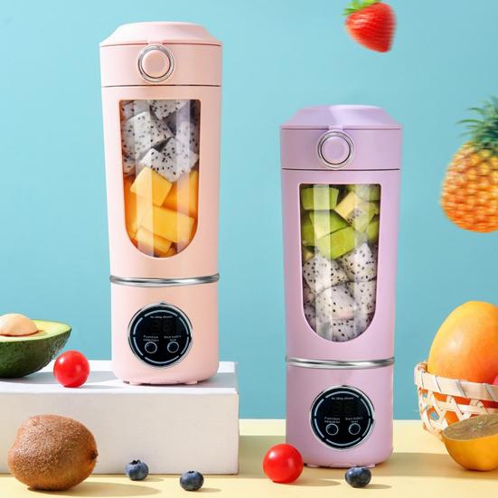 Portable Juicer Cup USB Rechargeable Blender with 12-Blade Mini Smoothie Maker On-the-go Juice Maker for Travel