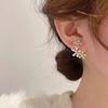 1 Pair Stud Earrings for Women, Micro-Paved Cubic Zirconia Flower Design Ear Studs, Jewelry Gift for Daily Wear
