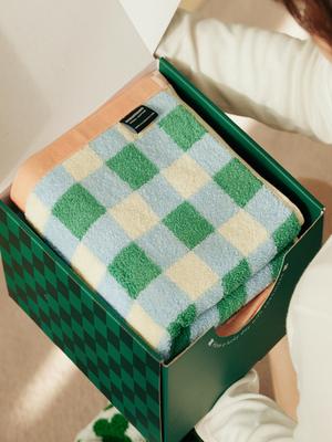 Sosomoso weicher Tencel Modal Hotelhandtuch 3er-Set - Karo