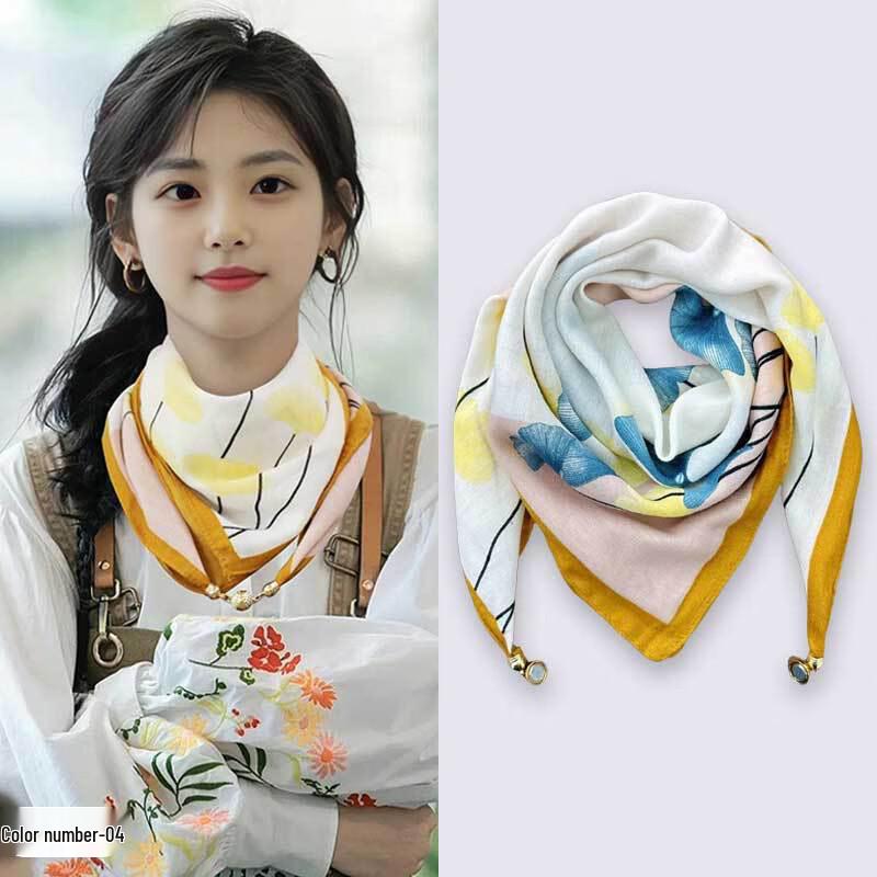 Women's Magnetic Triangle Cotton Neck Scarf