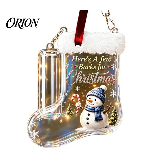 Christmas Money Holder for Cash Stocking Holder, Clear Gift Clip Ornament Tree Unique Graduation Hanging Decor, Transparent Bill Display Pendant
