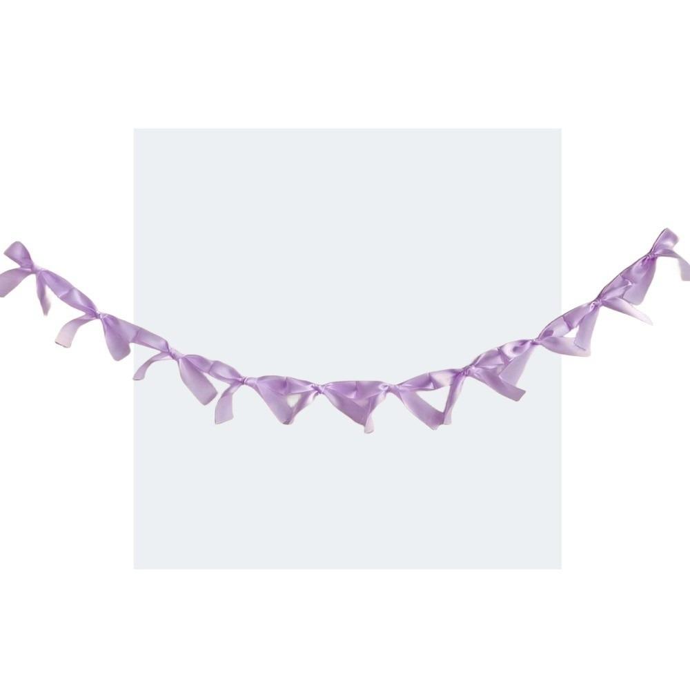 Satin Bow Webbing Hanging Garlands Handmade Photo Props Ribbon Banner Pink White Blue Nursery Decor Party Banner