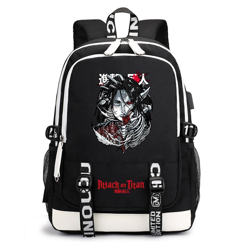 Attack on Titan Anime Print Student Backpack Casual Daypack for Boys Girls School Bag Lightweight Durable