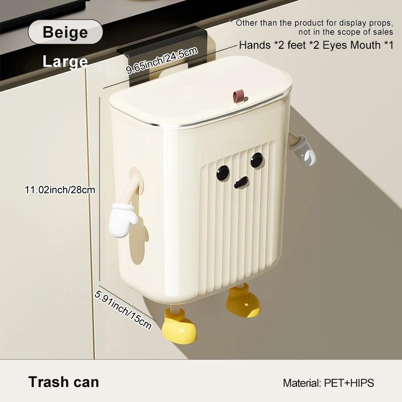 Coș de gunoi creativ UFORU nivel înalt de aspect de uz casnic living bucătărie baie agățat de perete cu capac coș de gunoi cu cusătură